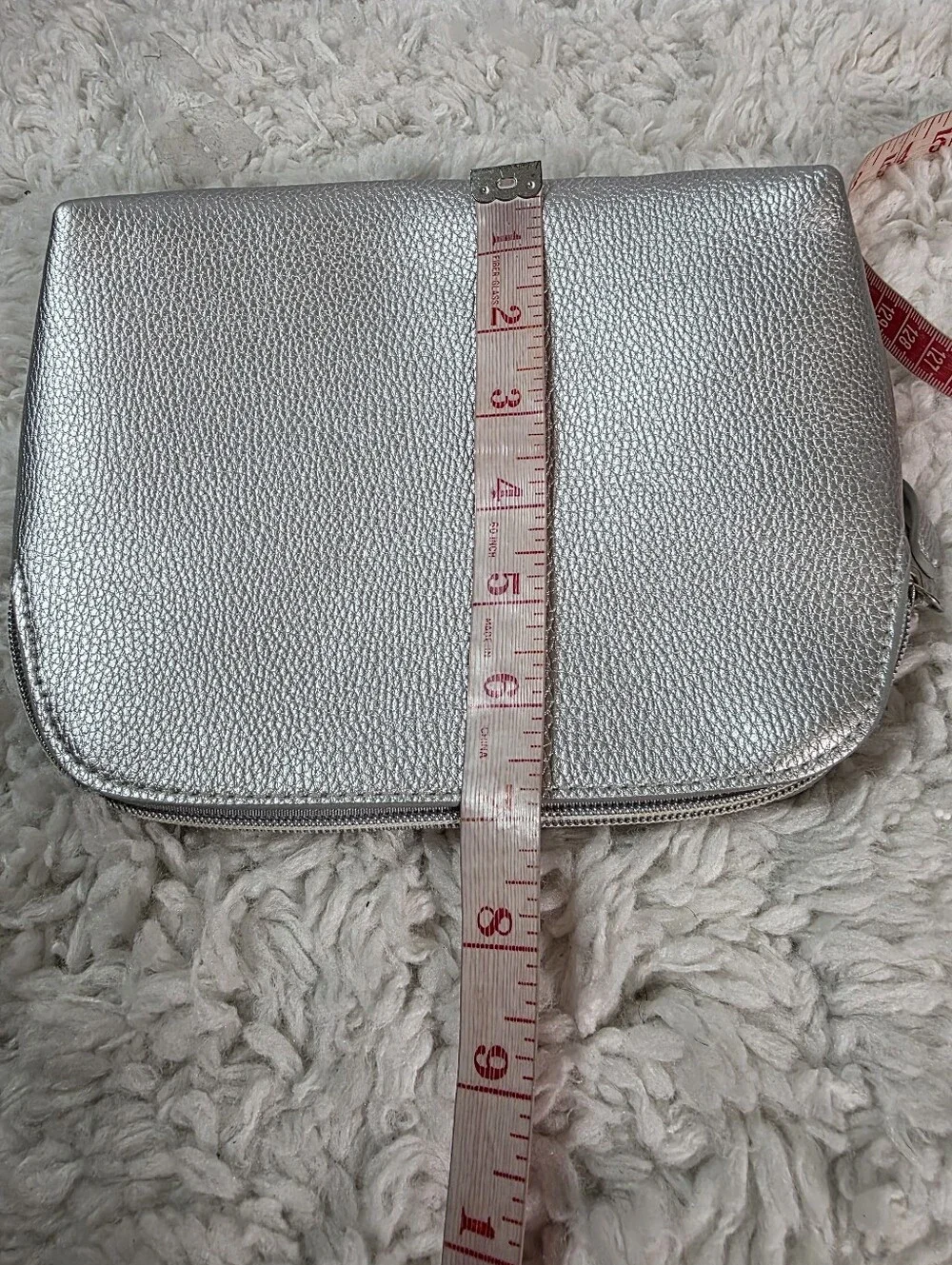Obagi Silver Metallic Cosmetic Case Bag